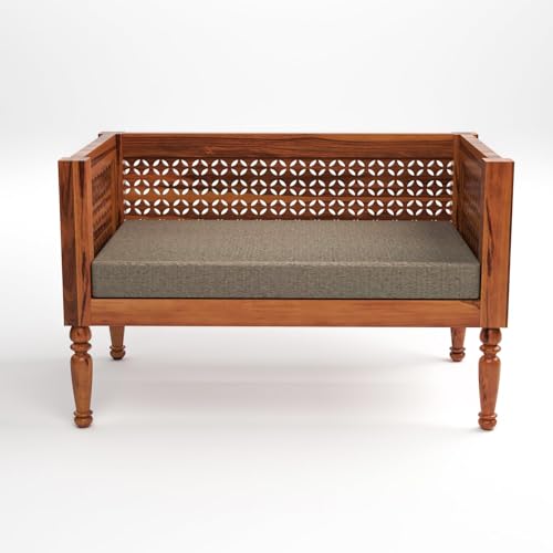 Image of Sheesham Solid Wood 7 Seater Sofa Set for Living Room(7 Seater) (Honey)