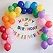 Balloons Assorted Colors Rainbow Decorations 100 Pack 12 inch Round Bright Latex Colorful Balloons for Birthday Baby Shower Wedding Party Birthday Decorations Supplies Arch Garland