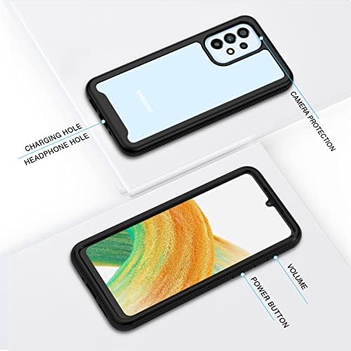 CENHUFO for Samsung A33 5G Case Built-in Screen Protector Military Grade Shockproof Clear Cover 360° Full Body Protective Rugged Bumper Phone Case for Samsung Galaxy A33 5G