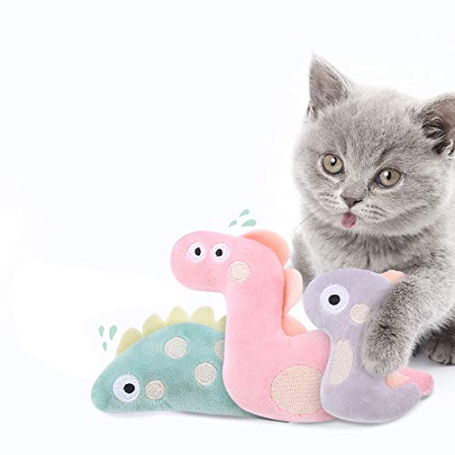 YSLYGHY Catnip Cat Toys for Indoor Cats Interactive Pup Kitten Playing Chewing-3pcs