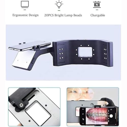 Luz para fotografía dental LED de brillo ajustable con soporte universal 8