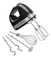 KitchenAid Onyx Black 9 Speed Artisan Hand Mixer with 5 accessories - KHM926