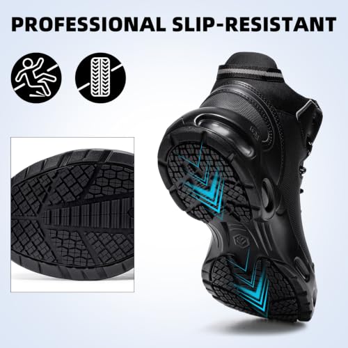 Image of LARNMERN Non Slip Work Boots for Mens Waterproof Chef Shoes