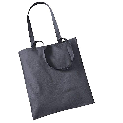Westford Mill - Baumwoll-Tragetasche mit langen Henkeln One Size,Graphite Grey