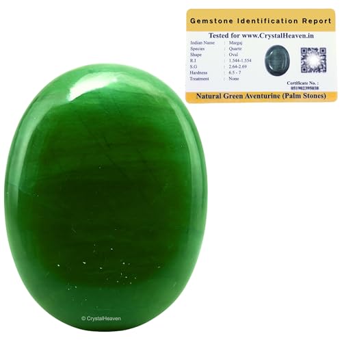Image of Certified Dark Green Aventurine Crystal Palm Pebbles Stones for Anxiety Stress Relief Massage - AAA Grade Original Healing Gemstone Agate Palm Stone for Yoga Meditation Spiritual Reiki Feng Shui