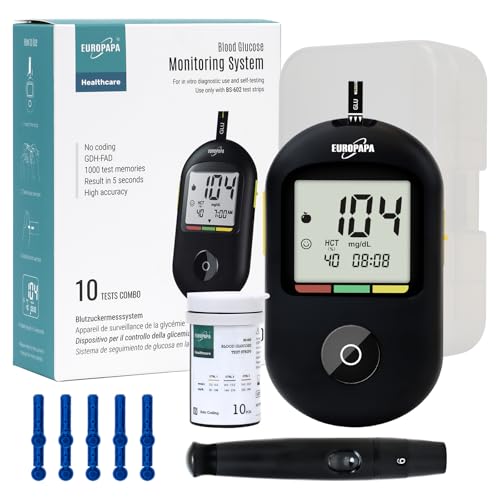 EUROPAPA® Misuratore di glicemia con strisce reattive per la glicemia