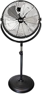 Comfort Zone CZHVP20S 20-Inch 3-Speed Slim-Profile High-Velocity Industrial Pedestal Fan with Aluminum Blades and Adjustable Tilt , Black