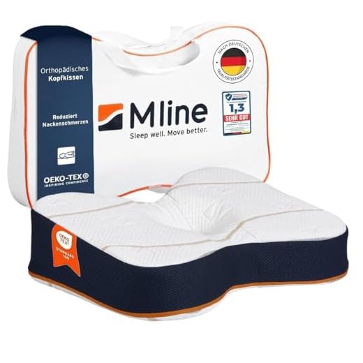 M LINE | Athletic Pillow | Orthopädisches Kopfkissen - Kissen Nackenschmerzen - Schmetterlingskissen mit optimaler Lüftung - 50 x 35 x 12 cm