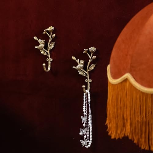 SOFFEE DESIGN 2pcs Metal Dark Gold Coat Hooks with 3D Bird & Flower Buds Shape, for Entryway, Bathroom, Bedroom Farmhouse Decoration by SOFFEE DESIGN - Used condition - Image 4