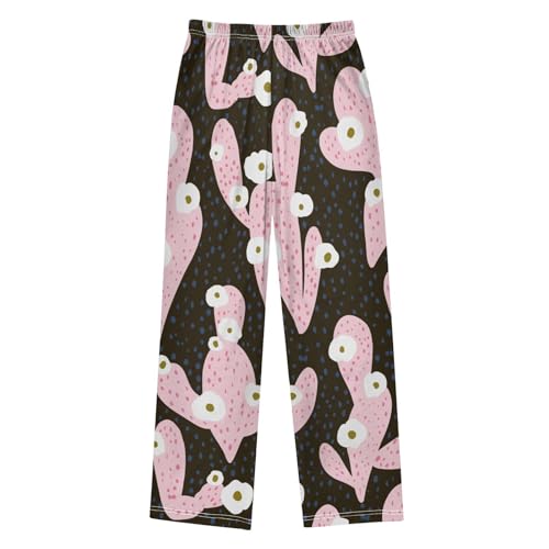 Abstract Cactus Boys Pants Boys Athletic Pants Long Pant for Boywith Pockets Wide-Leg Size 6-14Y2