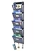 Produktbild homyfort über der Tür Wandhalterung Stoff klappbar Datei Organizer, Aufhängen Ordner, Wand Magazinhalter, Dokument Tasche Magazin Aufbewahrung, 5 Taschen, Grau Leinen, XDZ05C