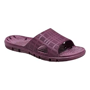 Ad Tec Women’s PVC Slide Sandal Shower Drainage Holes Comfortable, Non-Slip and Quick Dry, Casual Indoor/Outdoor Slippers