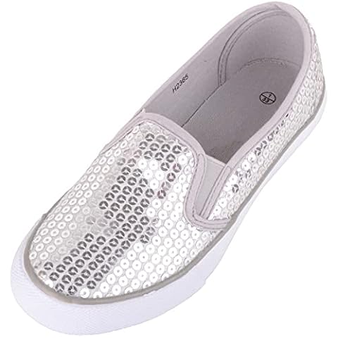 Silver Sparkly Glitter Trainers for Kids Cover