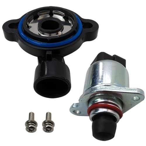 Throttle Position Sensor and Idle Air Control Valve Set for G*MC 2000-2002 Yukon XL 1500 (submodel: SLE, SLT) Gas, Without Traction Control,Repl. Part# 89053319 2171806 25319901 3857487 by BLUE ELF