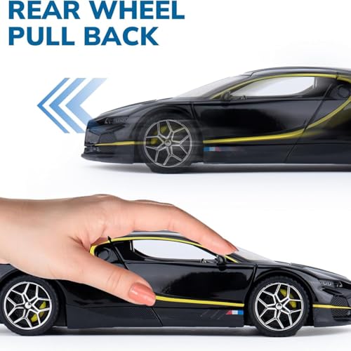 Image of MashesMetal Diecast Bugatti Tourbillon Car Model 1:32 Scale Pull Back Toy Car with Light & Sound Premium Sports Car Model for Kids & Collectors