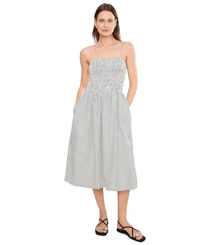 Madewell Womens Peony Dress - Cotton Seersucker Black Vintage/Ivory Yarn-dye XS (Womens 00-0) One Size