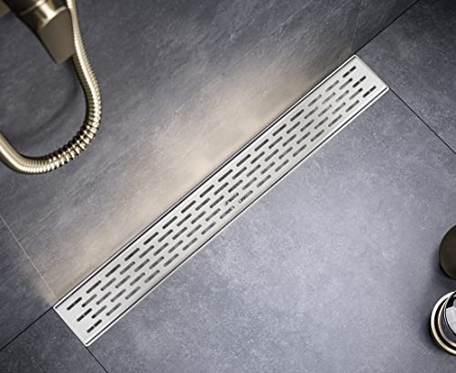 HEATGENE36 Inches Linear Shower Drain Brushed - Rectangular Bathroom Shower Floor Drain - Adjustable Leveling Feet - Removable Decorative Cover - cUPC Certified by HEATGENE - Image 6