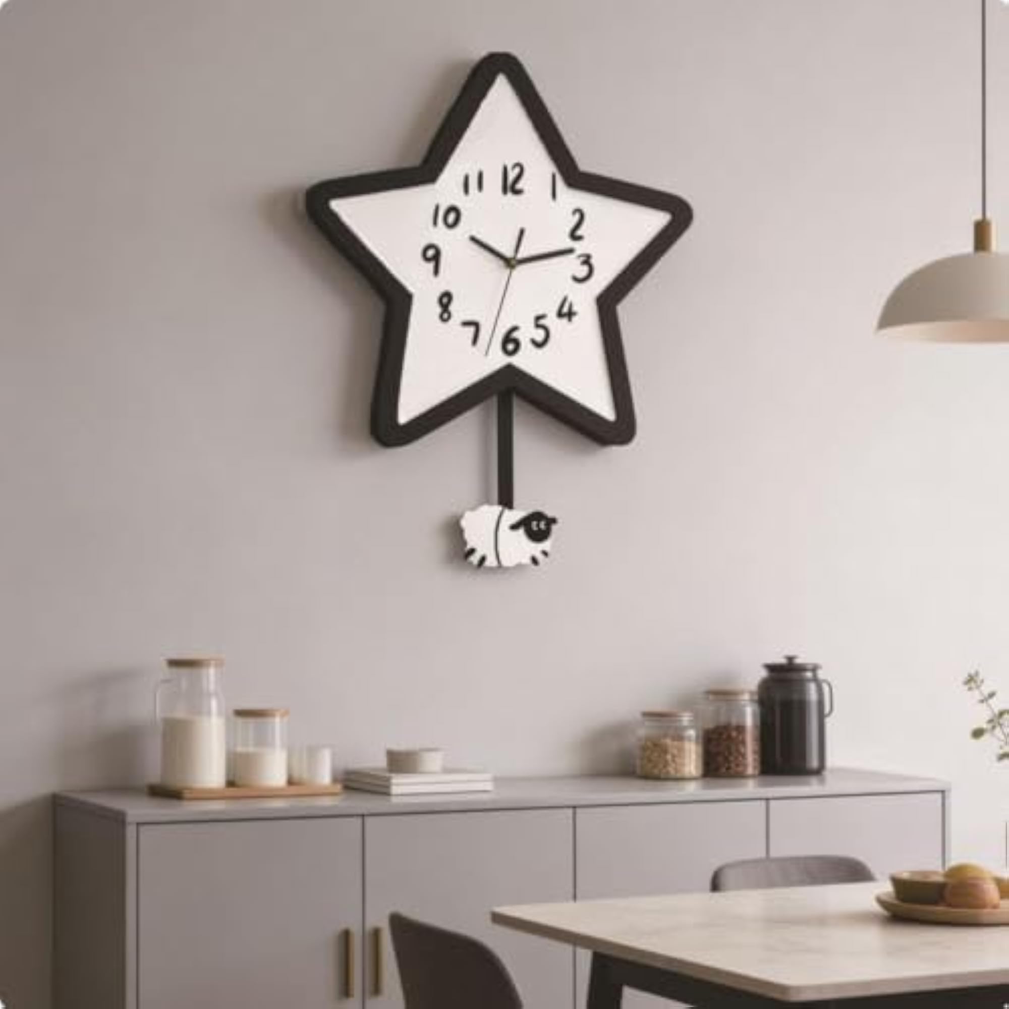 Swinging Sheep Pendulum Clock for Kids Room Decor