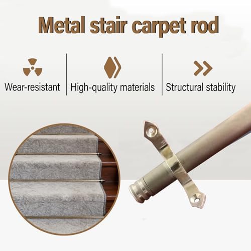 Adjustable Stair Rods for Carpet, 1-13 Pack Non-Slip Rug Fixing Bar, 3pcs 48in (121cm) Step Floor Mat Holder for Secure Stair Carpet Installation