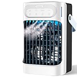 Portable Air Conditioners Cooling Fan, 800ml Mini Air Conditioner Portable AC Unit with 3 Cool Mist & Speeds, 7 Night Light & 2-8H Timer, Personal Air Cooler for Bedroom Office Camping