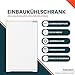 homeX Einbaukühlschrank ohne Gefrierfach, 88cm Nische - 129 Liter, Schlepptürtechnik, LED-Beleuchtung, leise 37 dB, Temperaturregelung, Türanschlag wechselbar, Einbau Vollraumkühlschrank, CB1291E