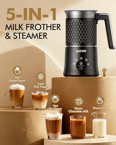 5 In 1 Milk Frother, Electric Milk Frother and Steamer 11.8oz Automatic Milk Steamer Hot & Cold Foam Maker, Milk Warmer - Additional View