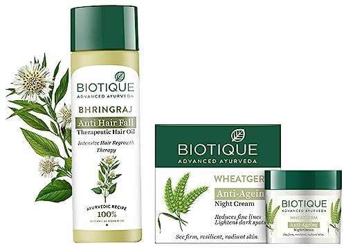 Biotique Therapeutic Oil, 200ml With Biotique Night Cream, 50g