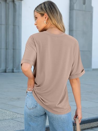 ANRABESS Women Oversized T Shirts Short Sleeve Summer Casual Loose Top Basic Tee with Pocket4