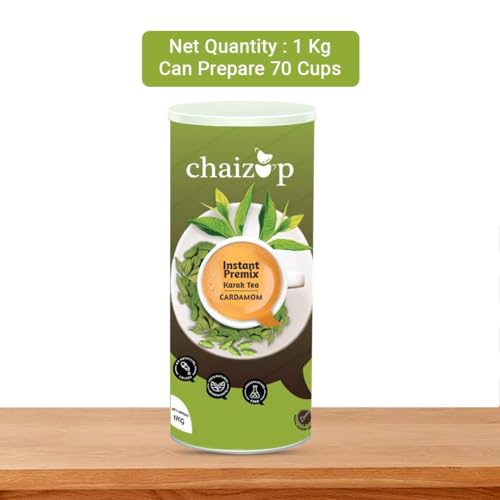Image of Chaizup Premium 1 Min Instant Assorted Tea Pack - 1kg Cans (Pack of 2) | Saffron & Cardamom Flavours | Approx. 144 Servings | 2kg