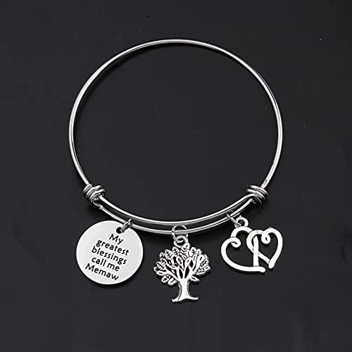 Image of BAUNA Grandma Gifts My Greatest Blessings Call Me Memaw Bracelet with Family Tree Charm Memaw Birthday Gift for Her