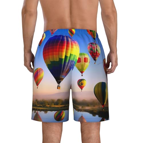 Hot Air Balloons Print Men's Beach Pants Lightweight Quick-Dry Swim Pants with Mesh Lining for Men4