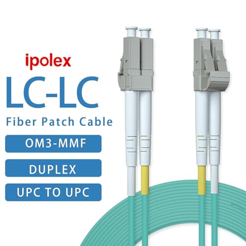 Kabel światłowodowy LC do LC 3 m, przewody OM3 Multimode Duplex 50/125 kabel światłowodowy LSZH do nadajnika 1G/10 Gb SFP+, konwerter mediów - ipolex