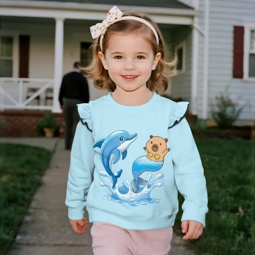 GePrint Girls Sweatshirt Breathable Toddler Girl Sweatshirt Clothes Outfit Fashion Casual Outing Wear for Cooler Days3