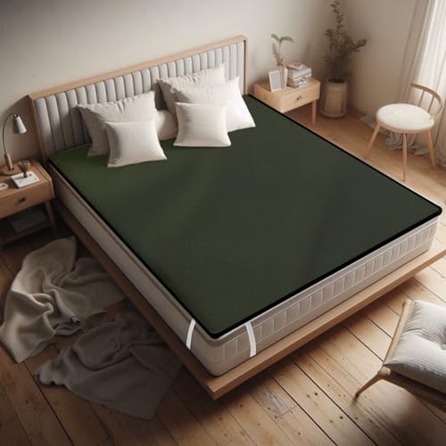 Image of Maximus PVC 100% Waterproof Premium Mattress Protector King Size78x72 Inches | Breathable and Hypoallergenic Ultra Soft Fitted Bed Protector Cover (72x78, Olive Green)