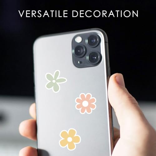 Image of 70 X Colorful Daisy Stickers for Laptop & Phone, Small Floral Vinyl Stickers Cute Aesthetic Mini Flower Decals for Water Bottle iPhone Case Notebook, 1 Inch