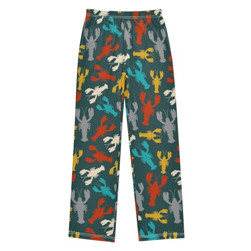 ZZXXB Colorful Lobster Boys Long Pants Soft Trousers Elastic Waist Kids Lounge Bottoms with Pockets S-XL