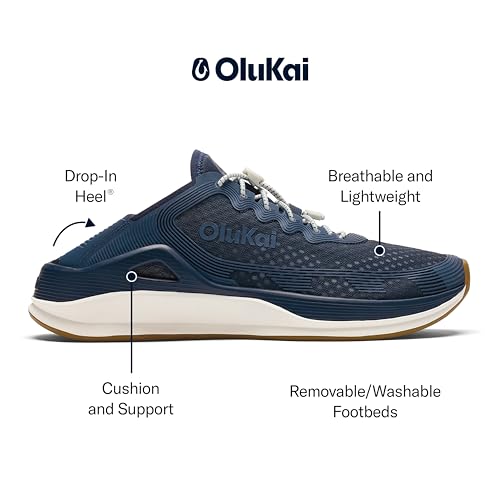 Image of OluKai 'Ahi Men's Water Shoes, Cushioned & Quick-Drying Marine Sneaker, Breathable Mesh & Wet Grip Rubber Outsole for Boats, Docks & Wet Surfaces