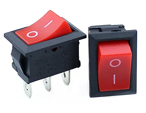 Commutateur à bascule KCD1 3pin rouge 15x21mm pour voiture et bateau