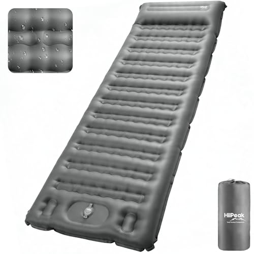 HiiPeak Ultraleichte Isomatte aufblasbar - Luftmatratze Camping mit integrierter Fußpumpe & Kissen 12cm Dicke Camping Matratze Campingmatte - Schlafmatte - Luftzellenmatte