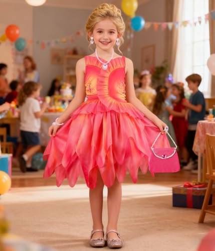 Disfraz de Bruja Rosa para Niñas Talla 5-6 Años miniatura 2