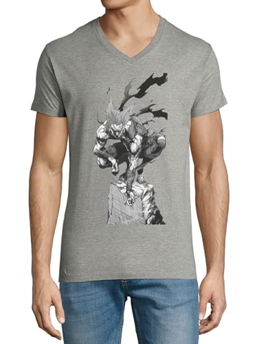 T-shirt à col en V Anime 176 gris coton homme anti-irritation doux