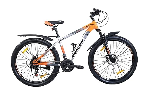 Image of Wifi Domain 27.5 Inches 21 Speed Fd /Tz 500 /Rd Tz 500 /Shifter Ef 500 Bicycle for Men Woman and Adults, with Dual Disc, 17 Inch Steel Frame, Hartex 2.40 Tyres, (Grey Orange)