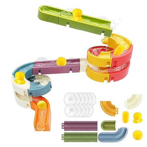 Bath Toys Water Ball Track for Kids for Wall Bathtub Toy Slide for Toddlers 3 4 5 6 Years 37 Pcs DIY Take Apart Set Shower Gift for Children