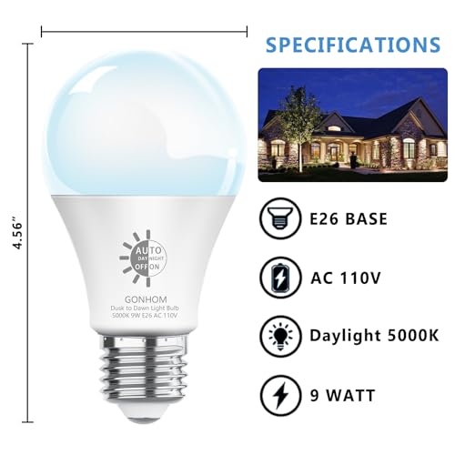 Gonhom 2 Pack Dusk To Dawn Light Bulbs Outdoor thumb #5