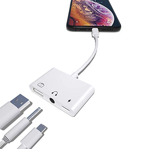 i-Phone USB 変換 アダプタ i-Phone イヤホン 変換 充電 変換 ケーブル 多機能 3in1 変換アダプタ OTG機能 イヤホン 充電 同時 最新 iOS15 双方向データ転送 写真 音楽 ビデオOffice資料 読み書き 高輸送速度 i-Phone 13/12/11/X/8/7/ Pad/ Podなど