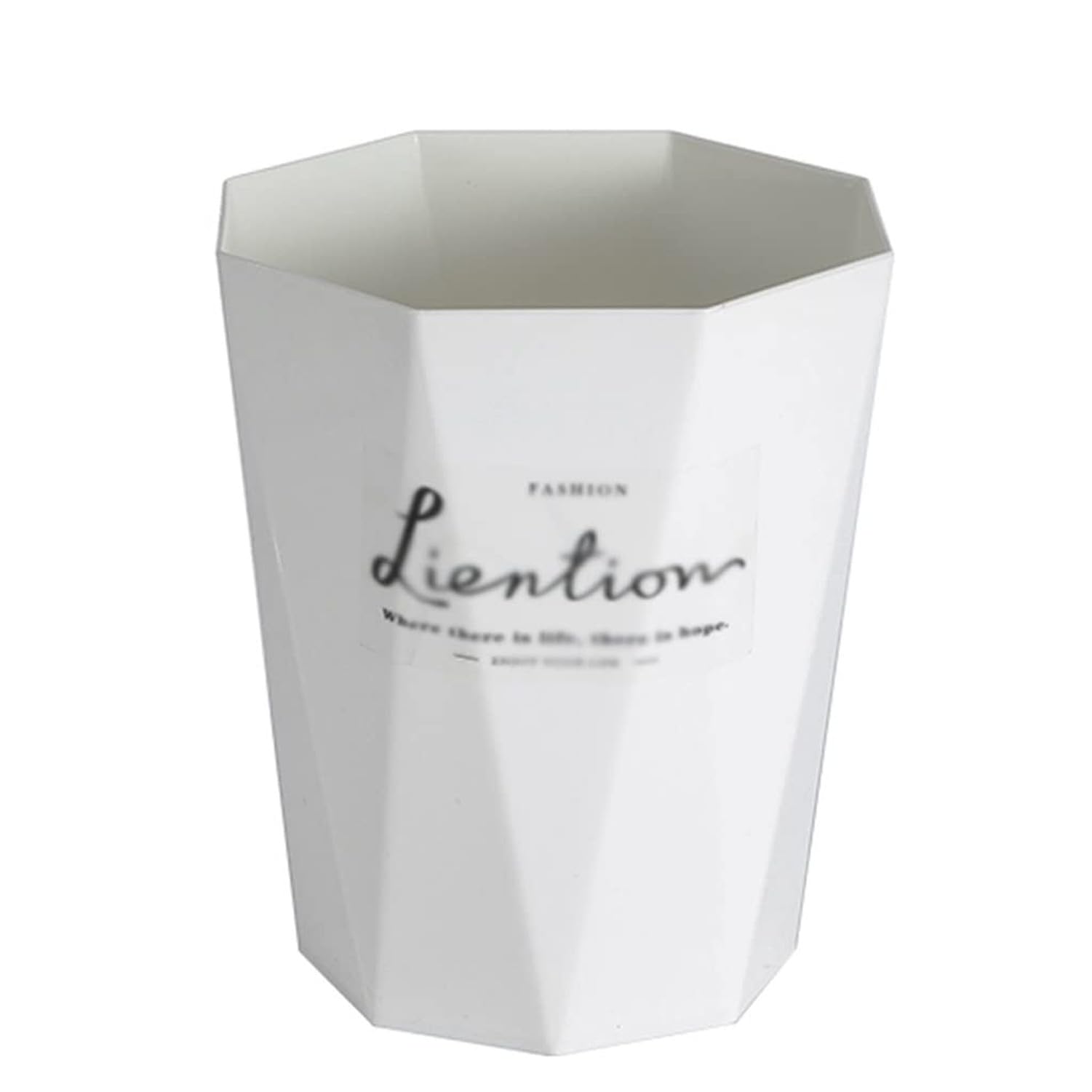 AIEIJJH 12L Geometry Trash Can Wastebasket, Garbage Container Bin for Home and Kitchen Waste and Recycling, Modern Functional Waste Bin for Kitchen, White