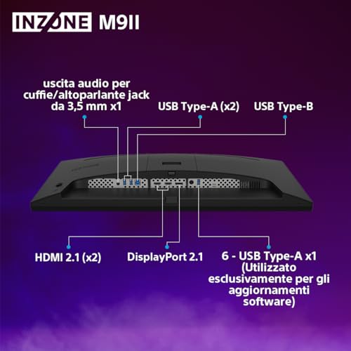 INZONE M9II 27" 4K Ultra HD PC Gaming Monitor: 2160p Resolution - 160Hz Refresh Rate - 1ms GTG - DCI-P3 95% Spectrum - Full Array LED - G-Sync - Adaptive Sync - VRR, Nero - Monitor - Immagine 10