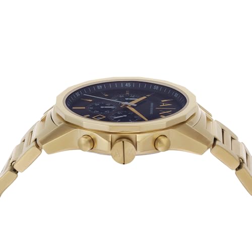 Armani Exchange Goldfarbene Herrenuhr, Quarz-Chronographenwerk und 44mm Gehäusegröße mit Edelstahlarmband – Ansicht 6