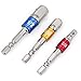 HORUSDY 3-Piece Power Drill Sockets Adapter Sets, Impact Driver Socket Adapter, Socket to Drill Adapter 1/4" 3/8" 1/2" Impact Driver Adapter (Colour)