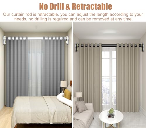 Tringle à rideaux réglable en aluminium avec support mural robuste